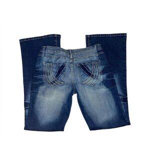 Y2k dark wash low rise flare jeans